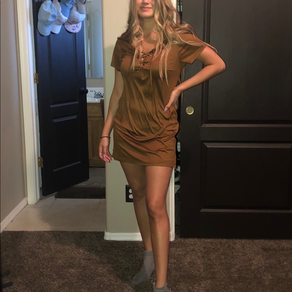 Brown mini dress